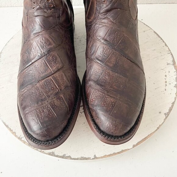 NEW Rod Patrick Womens Riding Cowboy Boots 10B Brown Caiman Leather Western Tall - Picture 6 of 11